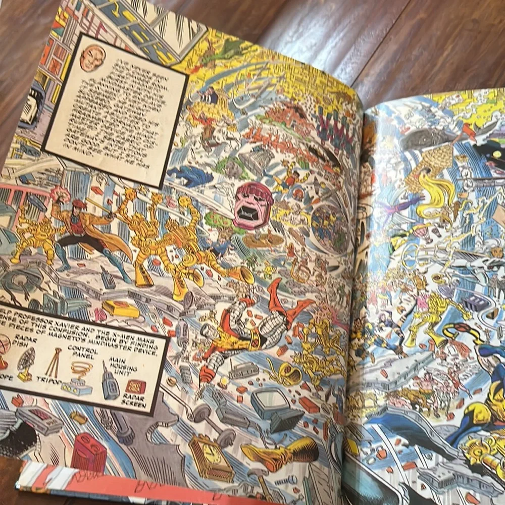 1992 Marvel X-Men Look and Find Hardcover 1st Printing Vintage Comic Book